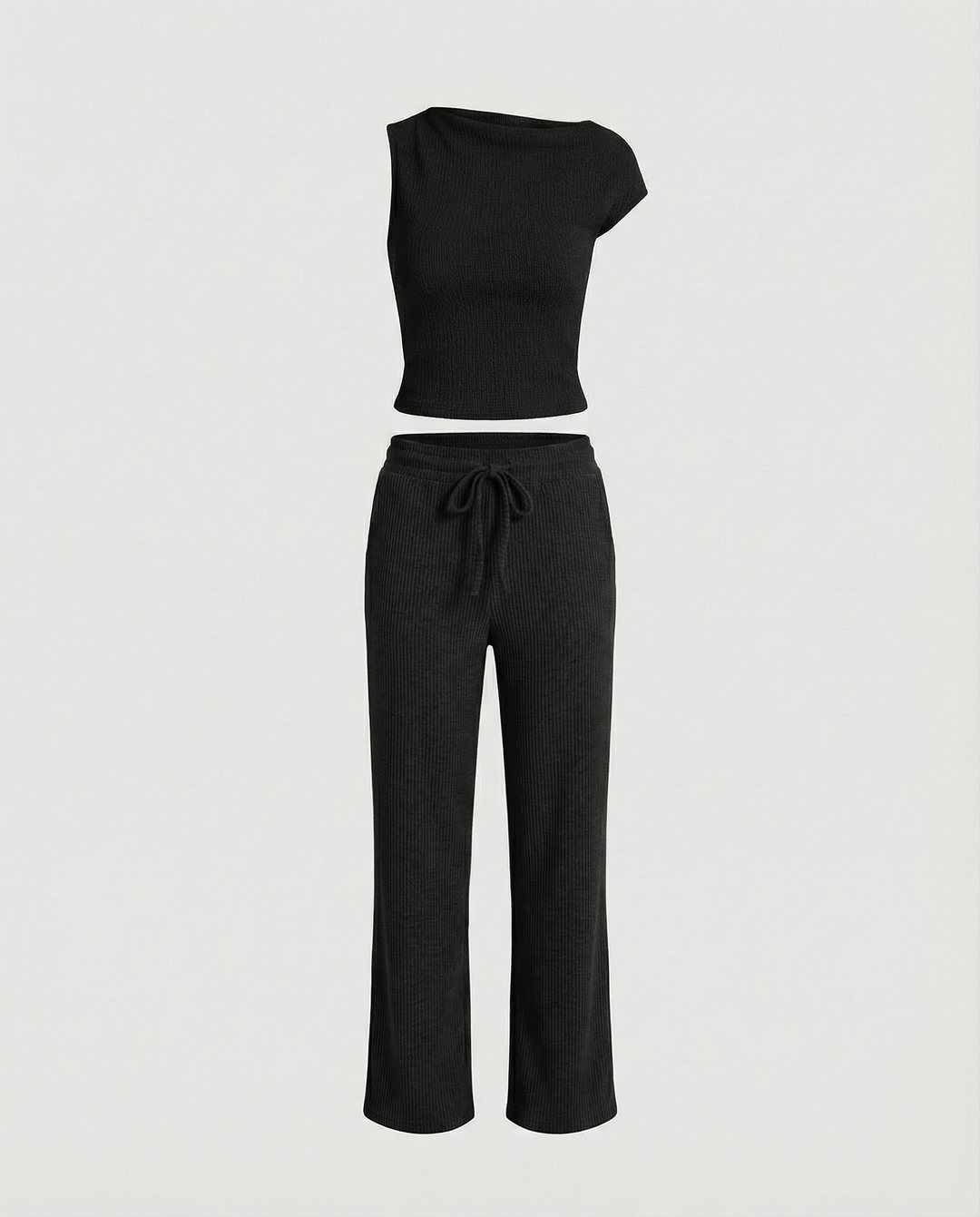 Damen Off-Shoulder Jumpsuit mit elastischem Bund und lässigem Schnitt R&B