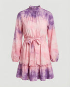Damen Freizeitkleid Mini mit Volant