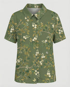Damen Bluse Leinen Peter Pan Kragen