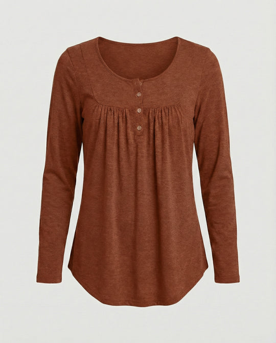 Damen Tunika Damen Langarm Henley