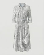 Maxikleid Damen Floral Leinenmix