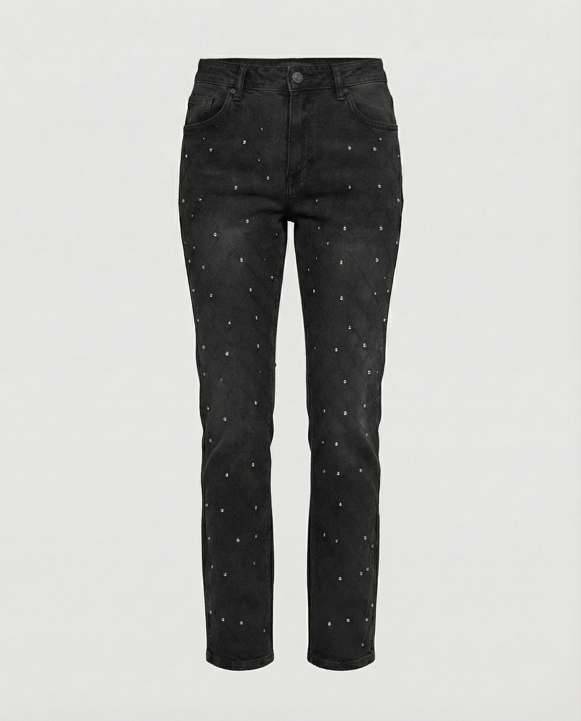 Damen Jeans mit Perlen gerades Bein