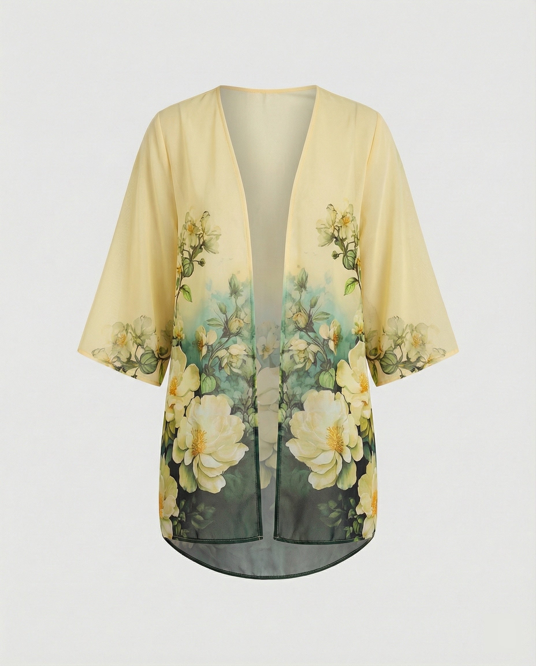 Offener Kimono Damen Floral
