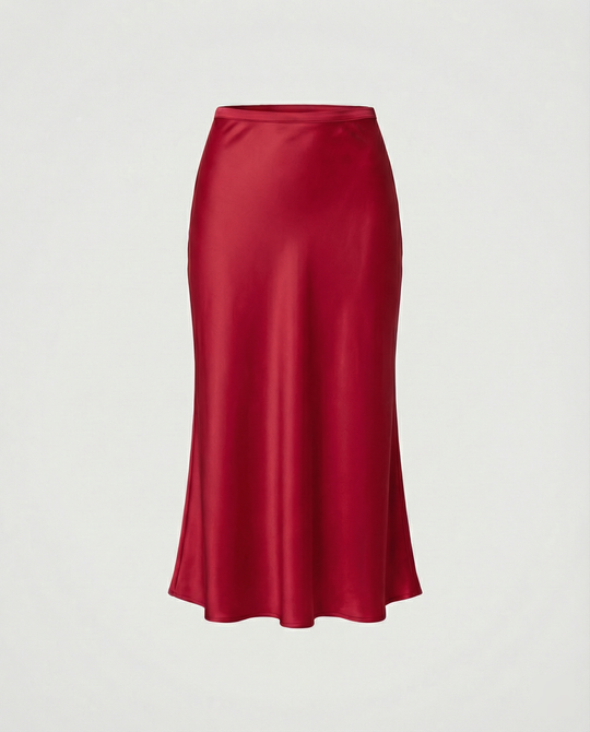 Damen eleganter Midirock mit sanftem Schnitt und hohem Bund R&B