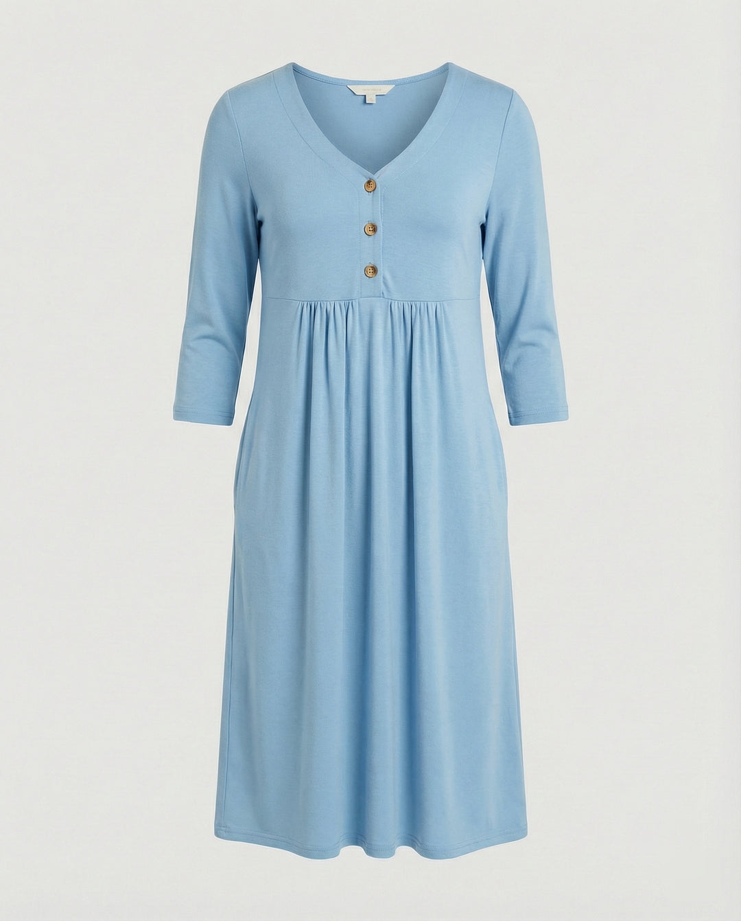 Damen Midikleid Empire V-Ausschnitt
