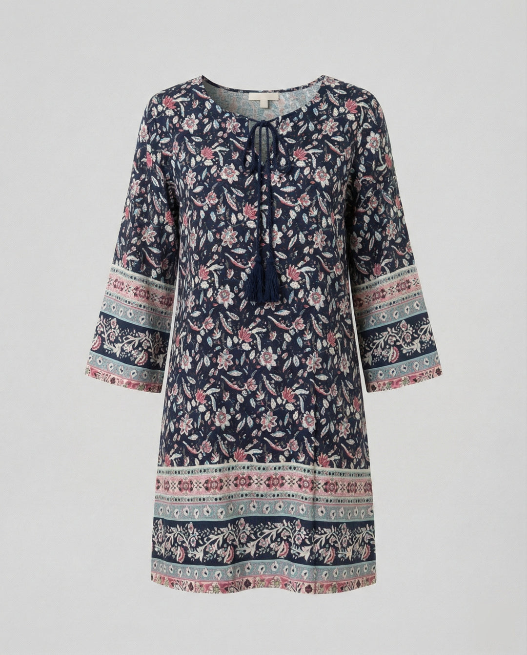 Kurzes Tunika Kleid Damen Floral