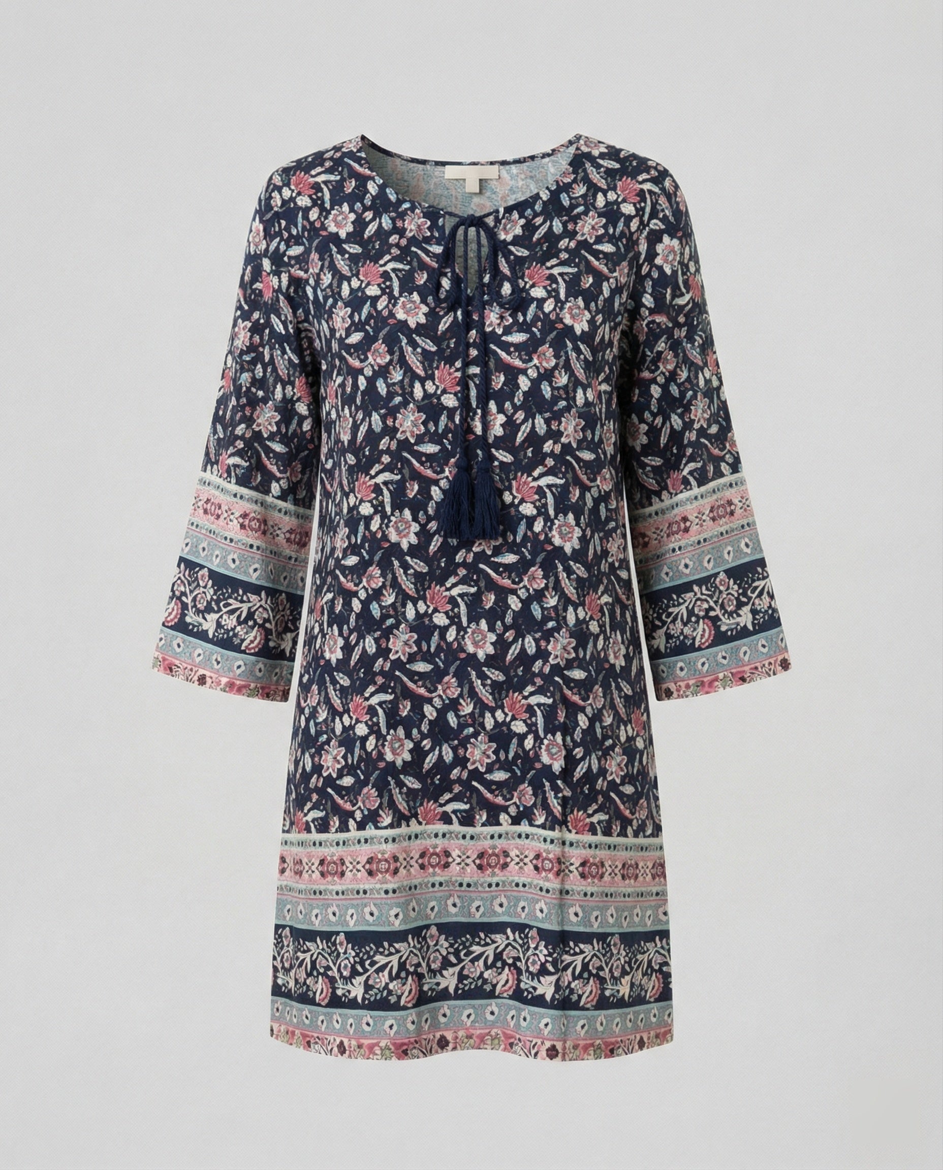 Kurzes Tunika Kleid Damen Floral