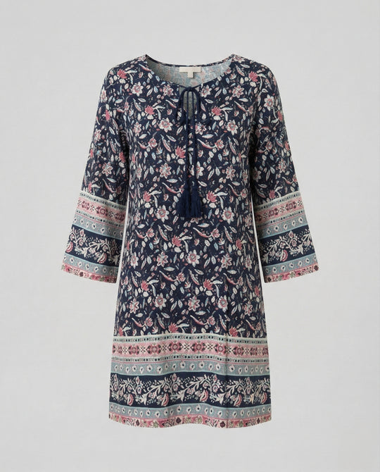 Kurzes Tunika Kleid Damen Floral
