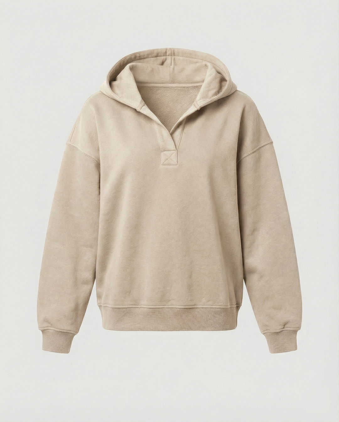 Damen Oversized Kapuzensweatshirt mit lässigem Stehkragen und langen Ärmeln R&B