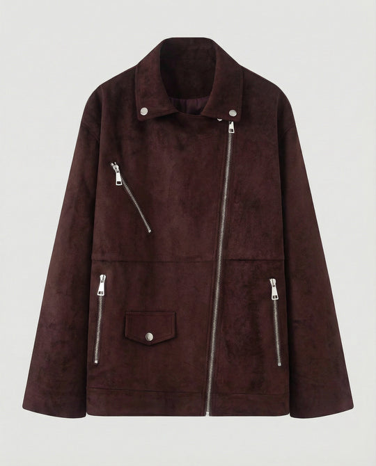 Braune Lederjacke Damen Velours