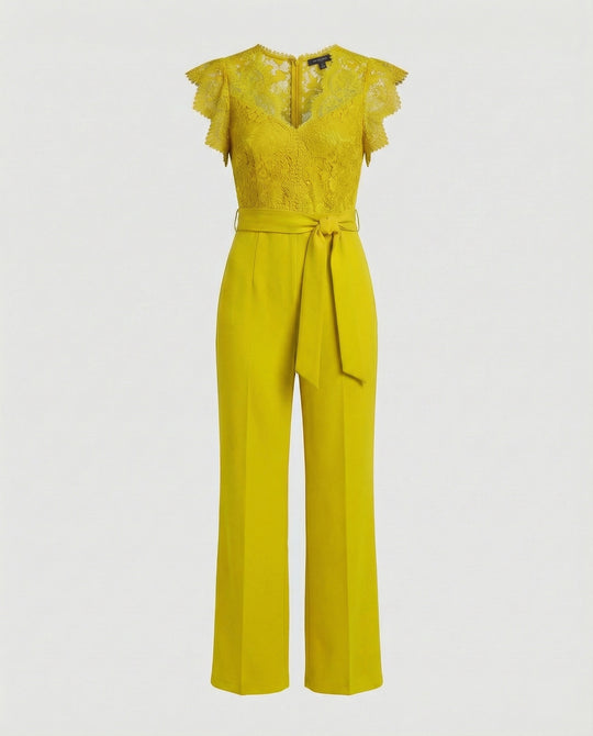 Damen Jumpsuit Spitze elegant weit