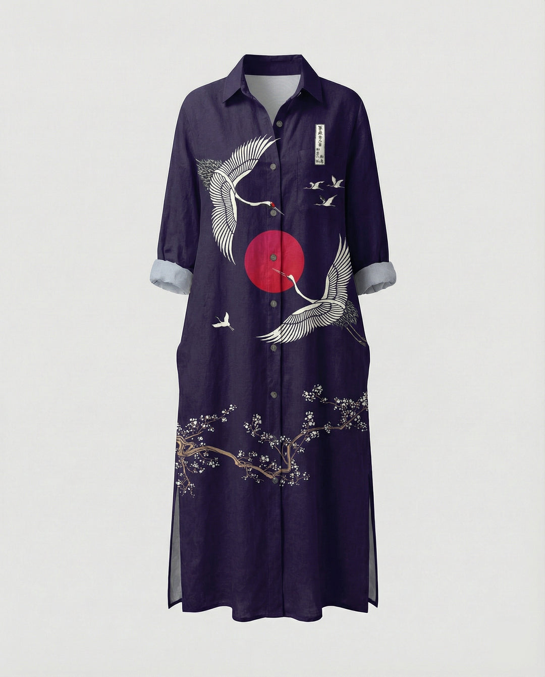 Damen Kaftan Kleid lang Seidenoptik