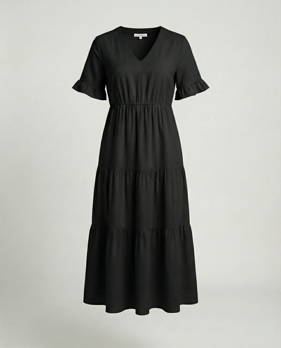 Damen Midikleid Stufen mit Volant