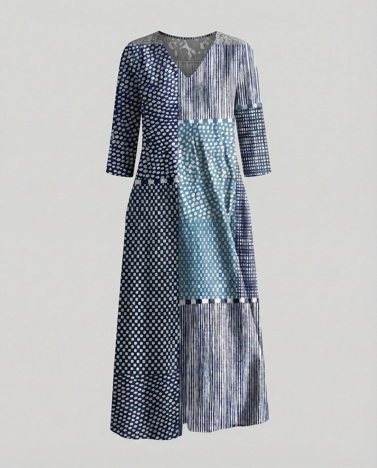 A-Linie Maxikleid Damen Mit Taschen