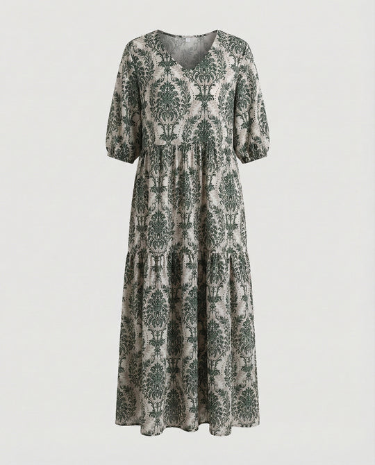 Damen Midikleid Sommer Stufenrock