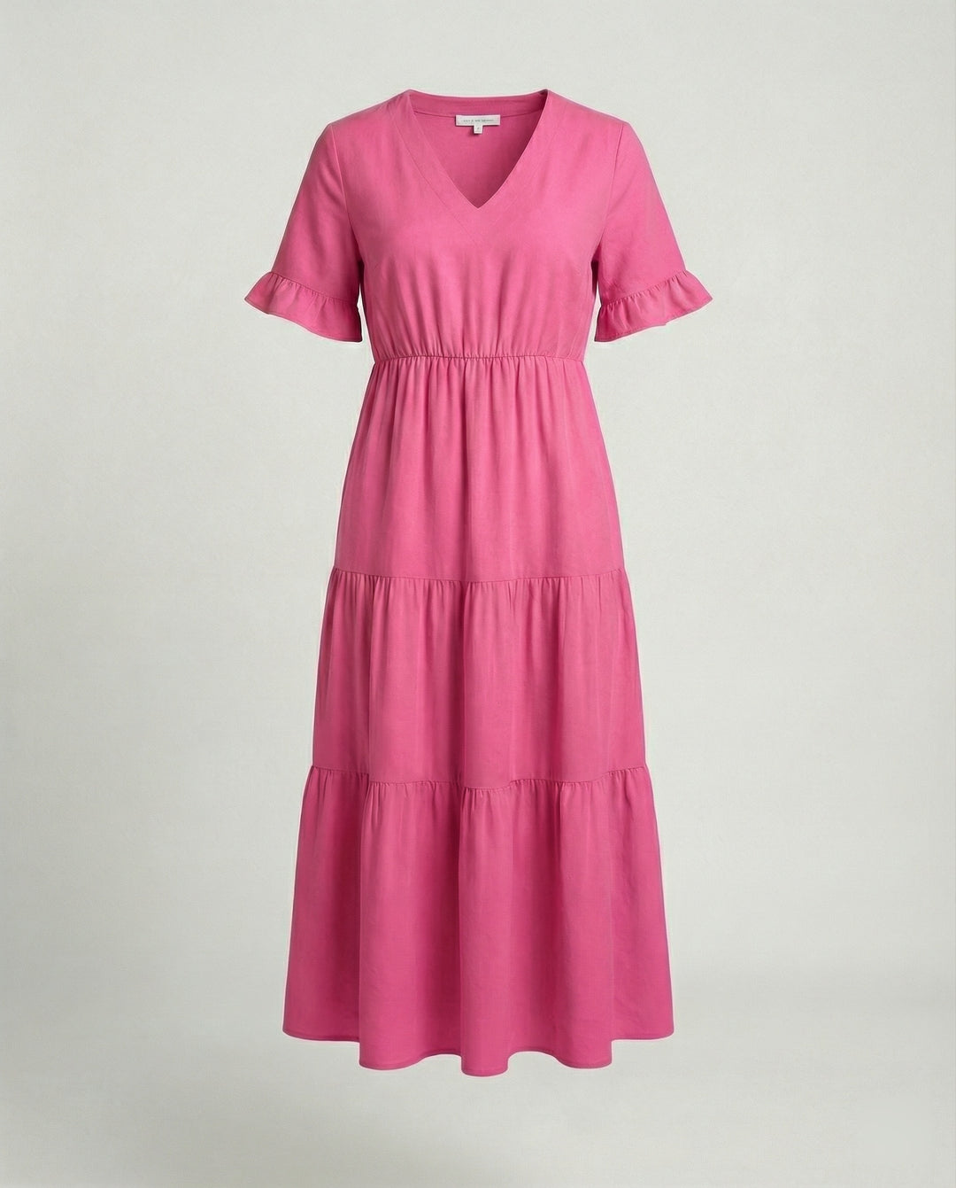 Damen Midikleid Stufen mit Volant