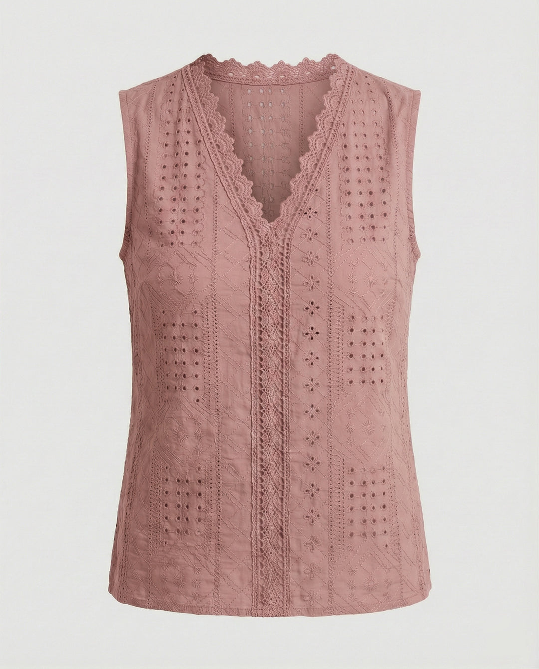 Damen Baumwolltop mit Lochstickerei R&B
