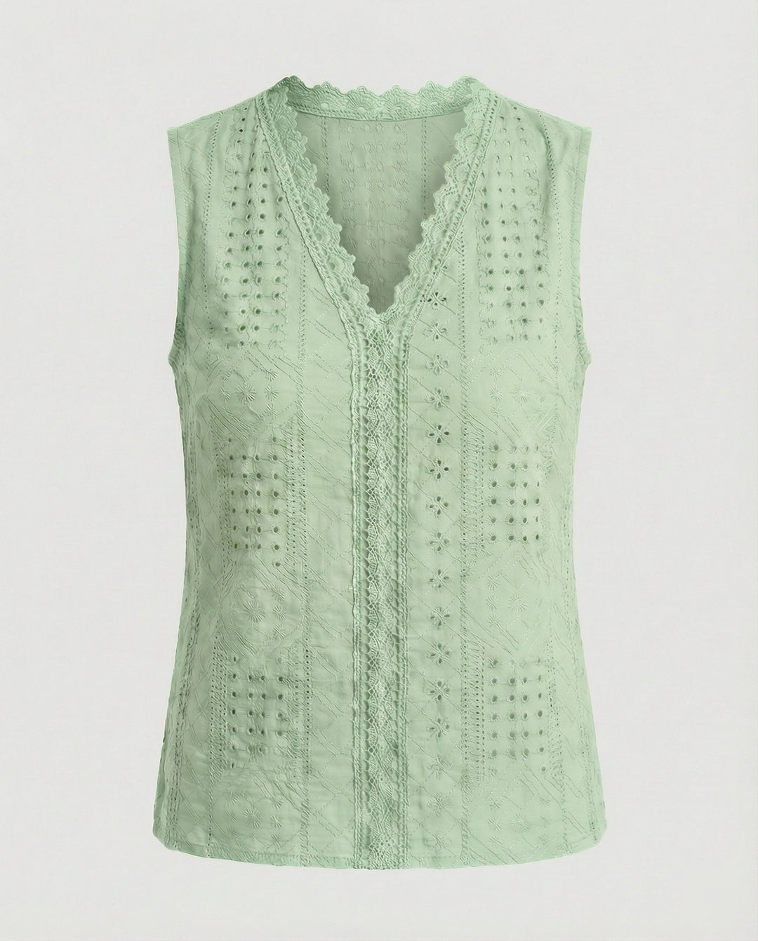 Damen Baumwolltop mit Lochstickerei R&B