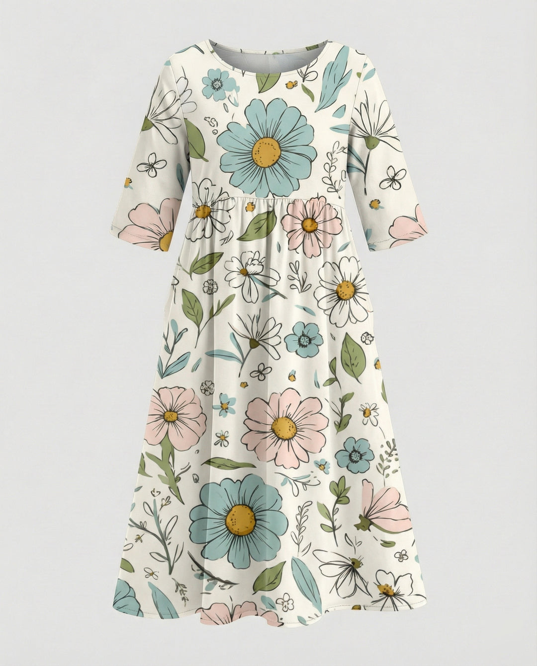 Damen Maxikleid A-Linie fließend