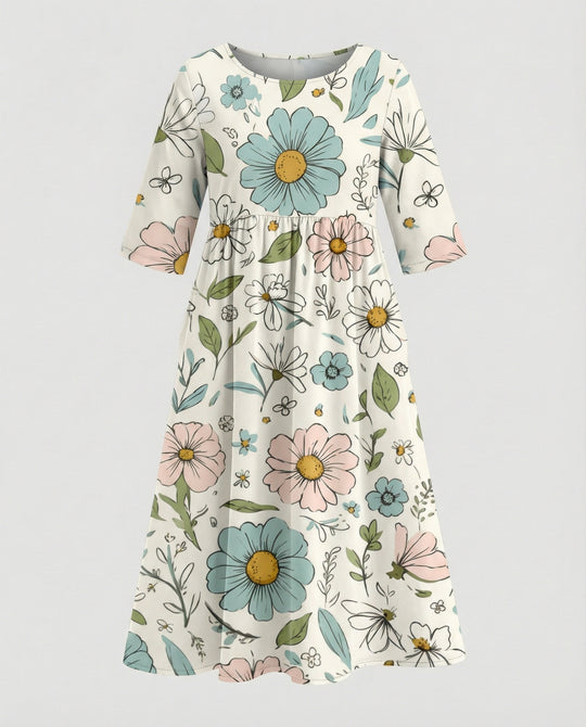 Damen Maxikleid A-Linie fließend