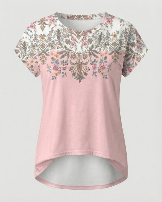 Aquarell Sommerbluse Damen Asymmetrisch