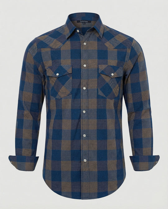 Herren Flanell Langarmhemd Kariert