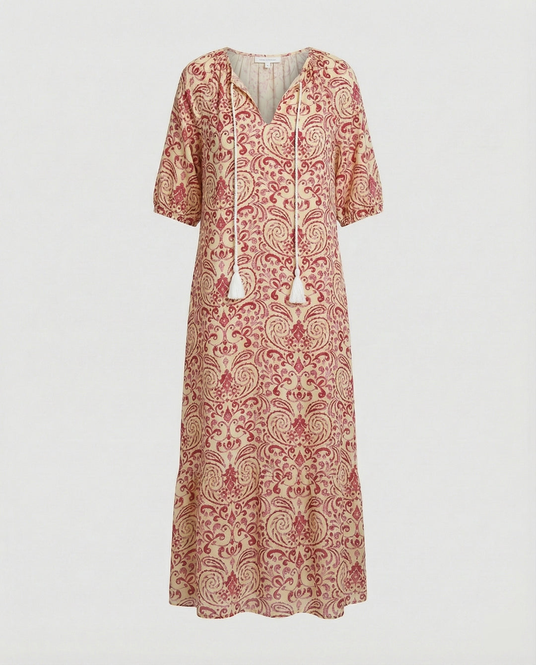 Boho Maxikleid Damen Kordelzug