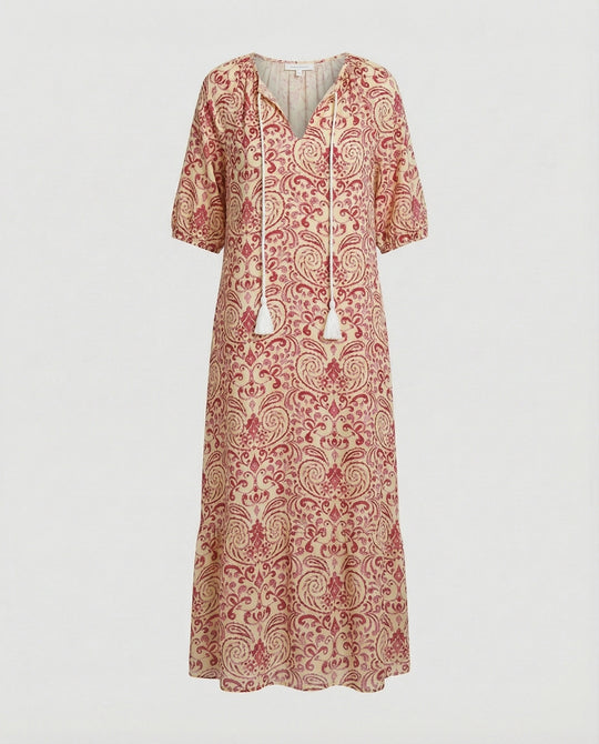 Boho Maxikleid Damen Kordelzug