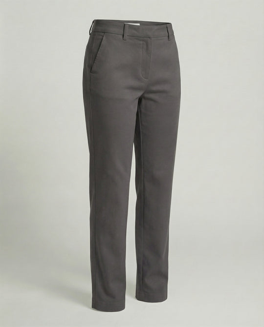 Damen Hochgeschnittene Chinohose Weites Bein