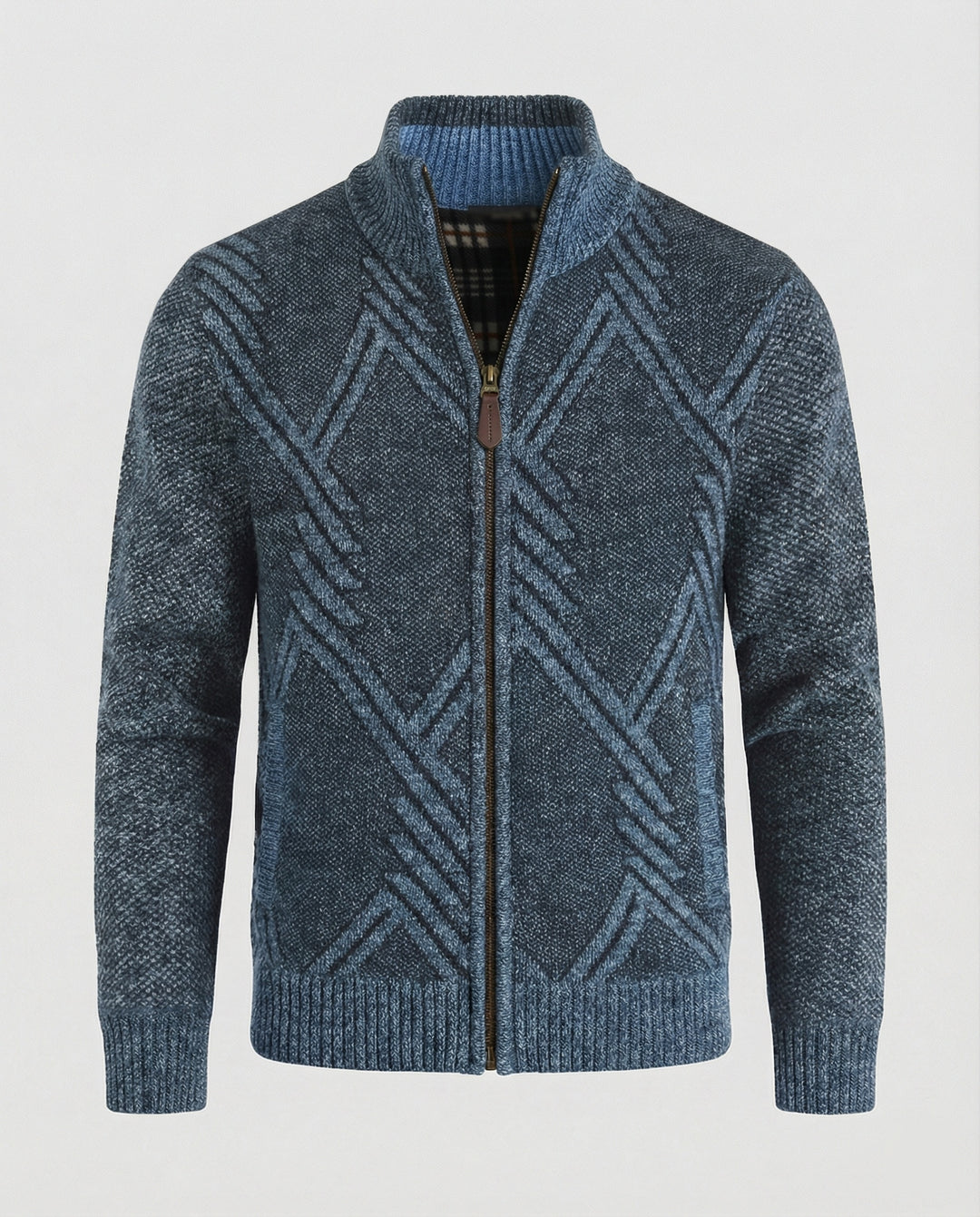 Herren Strickjacke mit Zipper und Muster