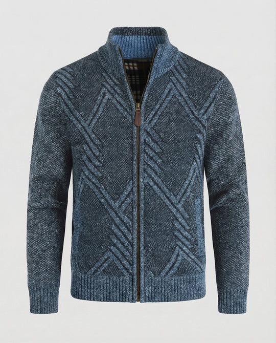 Herren Strickjacke mit Zipper und Muster