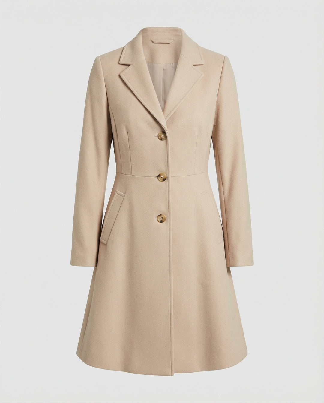 Damen eleganter Langblazer mit modernem Kragen und tailliertem Schnitt R&B