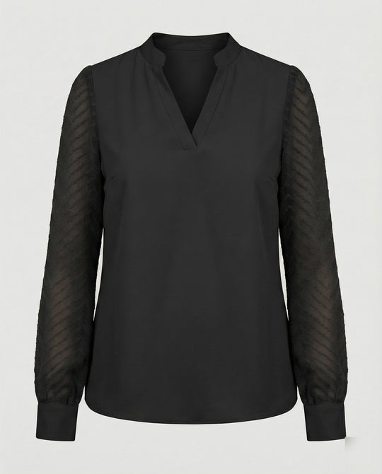 Elegante Chiffon-Bluse mit V-Ausschnitt
