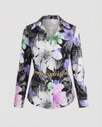 Hemdbluse Seidenoptik Damen Floral
