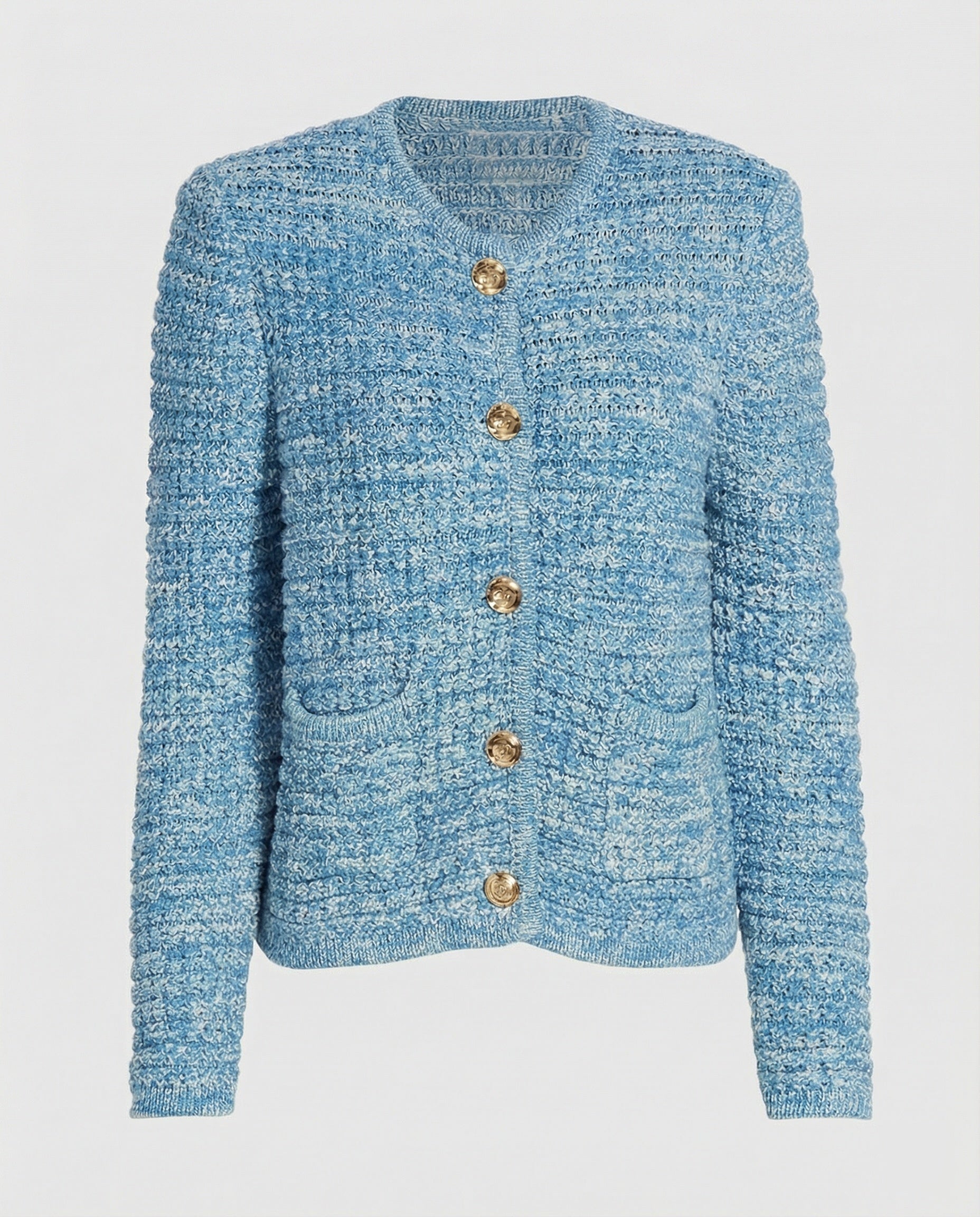 Strickjacke Damen elegant mit goldenen Knöpfen