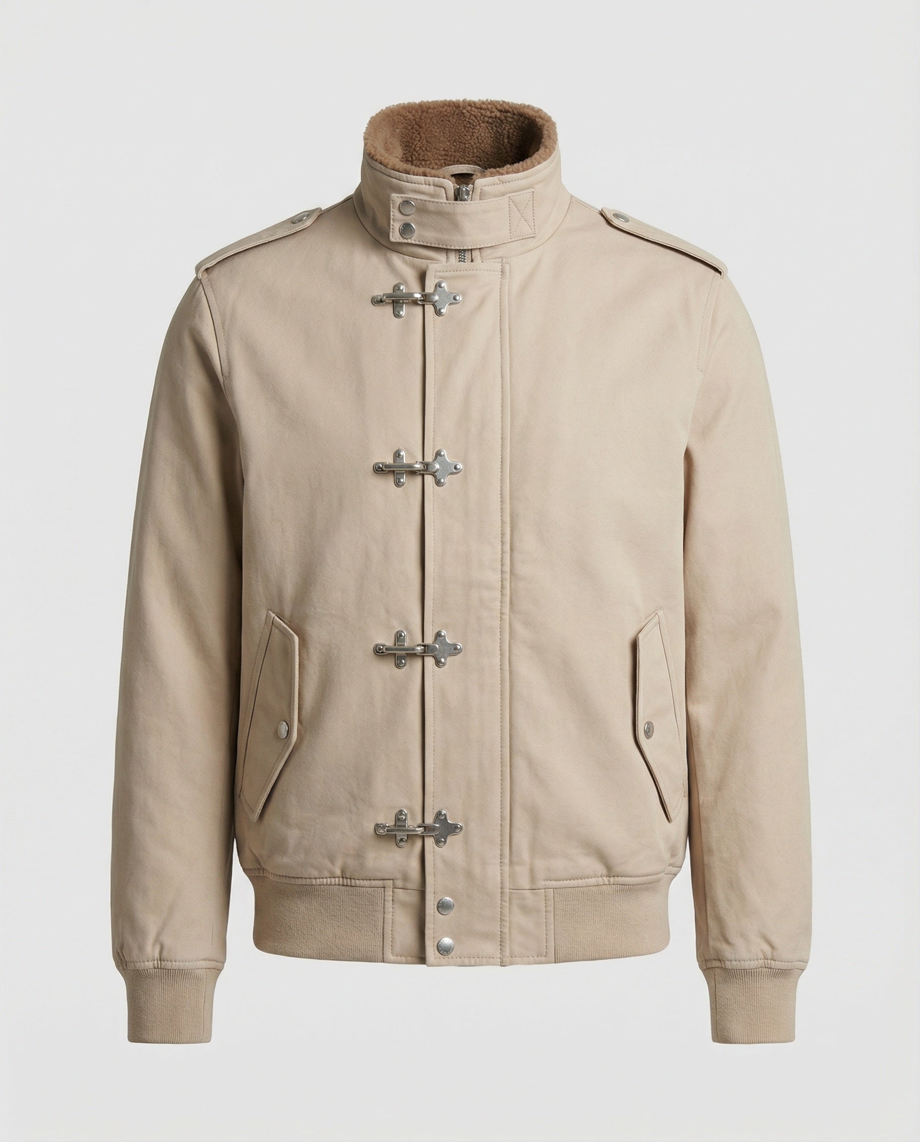 Herren Canvasjacke mit Teddykragen