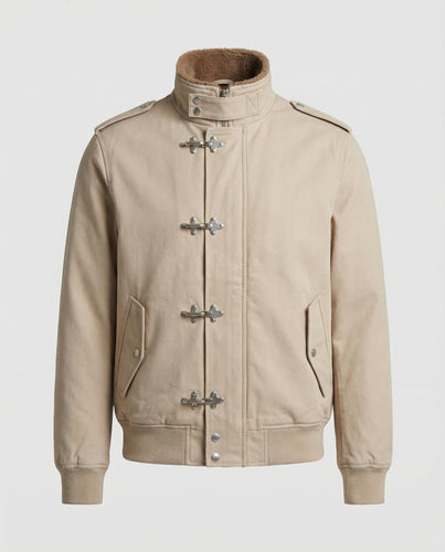 Herren Canvasjacke mit Teddykragen
