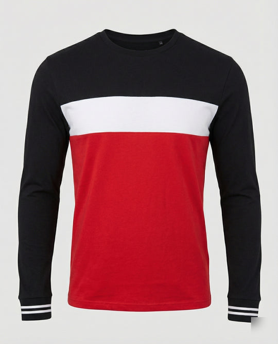 Herren Langarmshirt mit sportlichen Farbakzenten und bequemer Passform R&B
