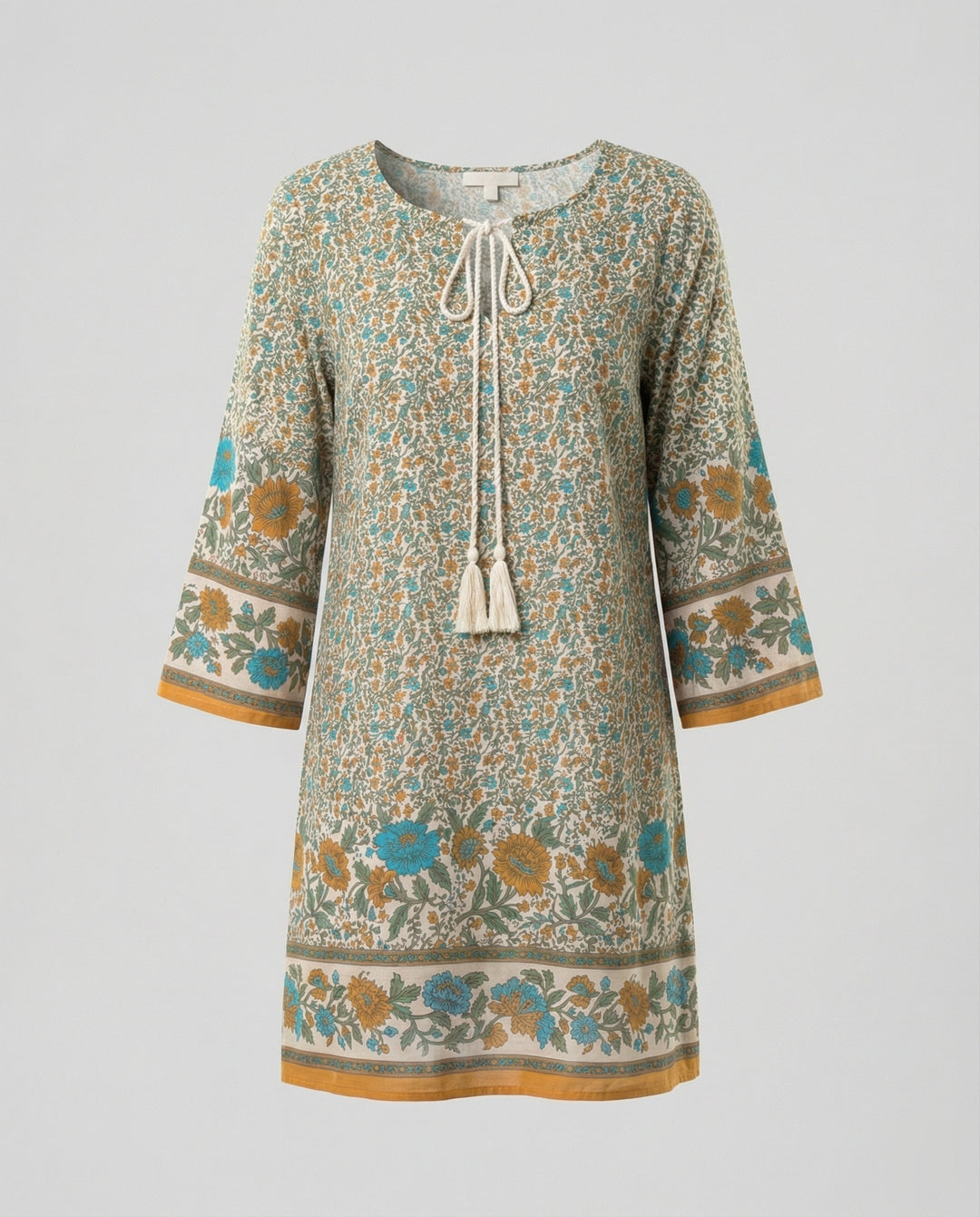 Kurzes Tunika Kleid Damen Floral