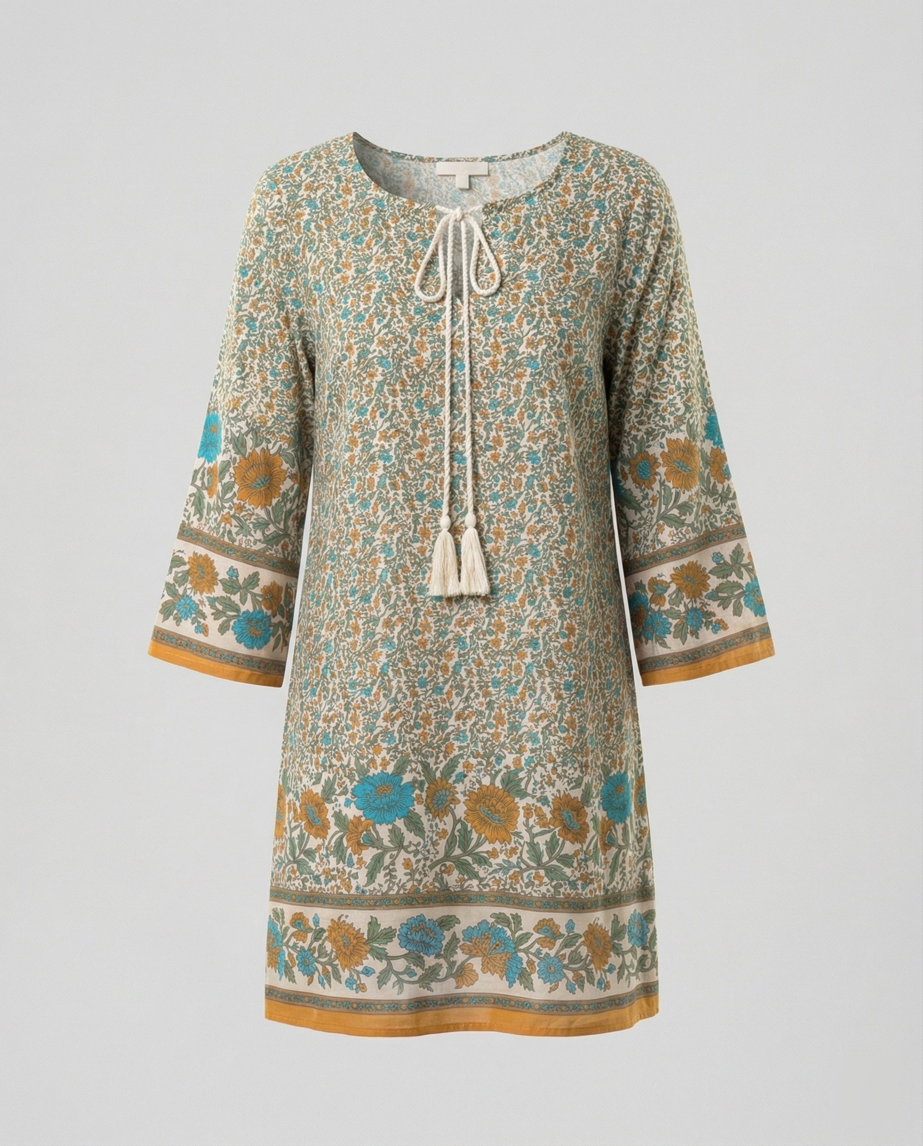Kurzes Tunika Kleid Damen Floral