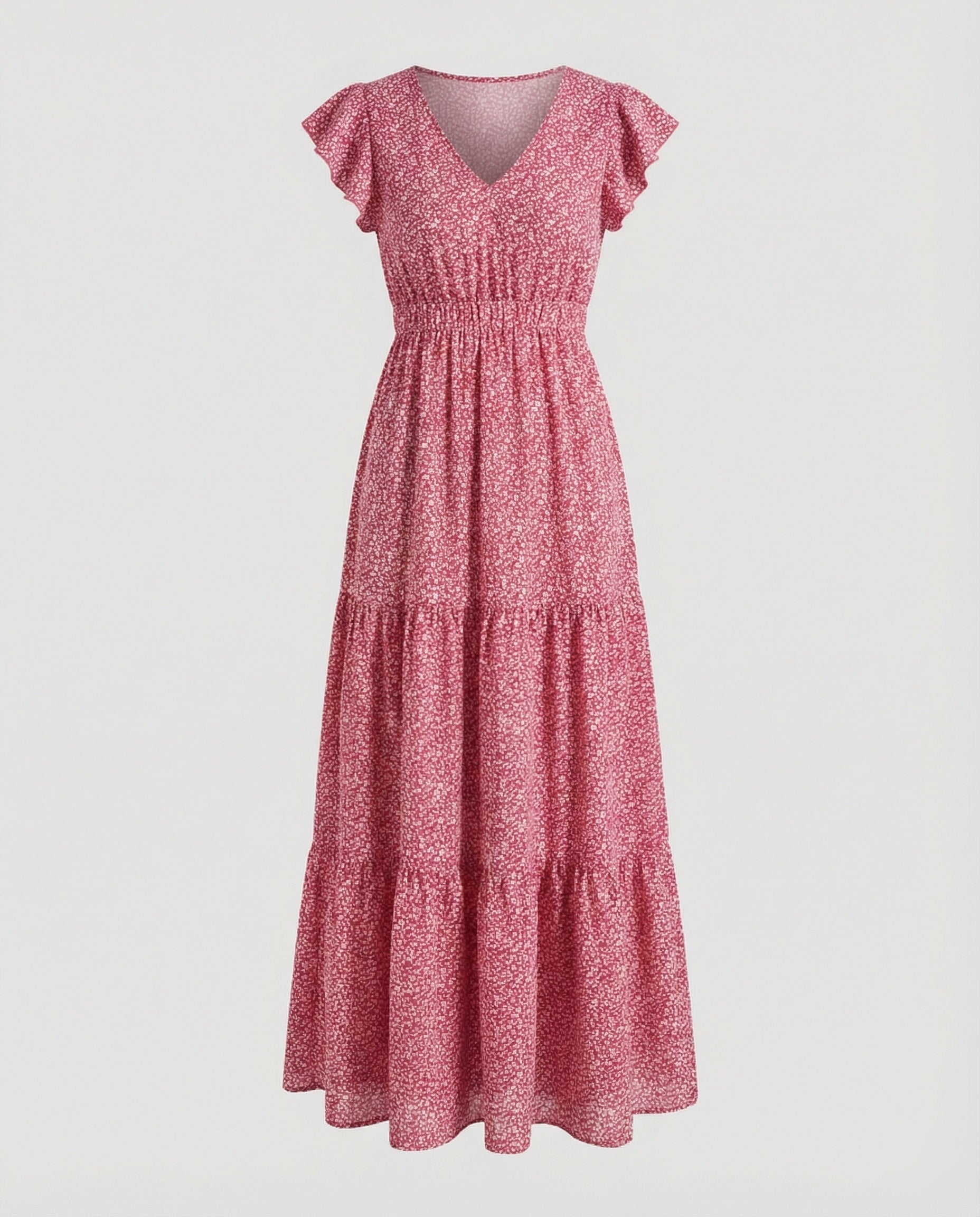 Damen Maxikleid Sommer Smokbund