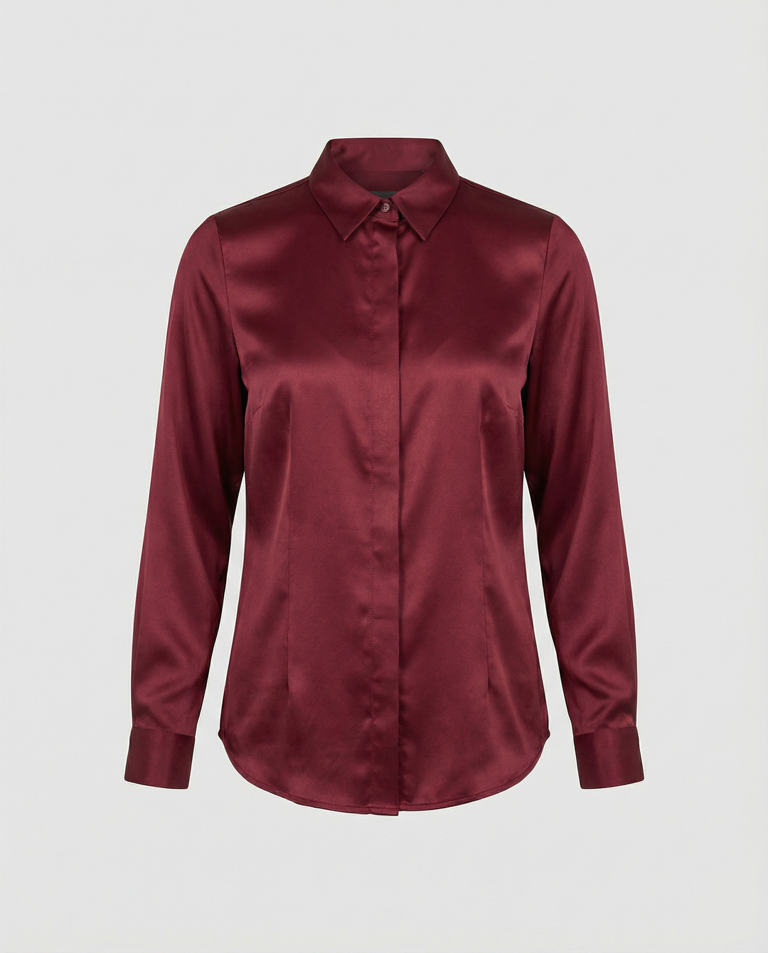 Damen Satin-Bluse mit klassischem Kragen R&B