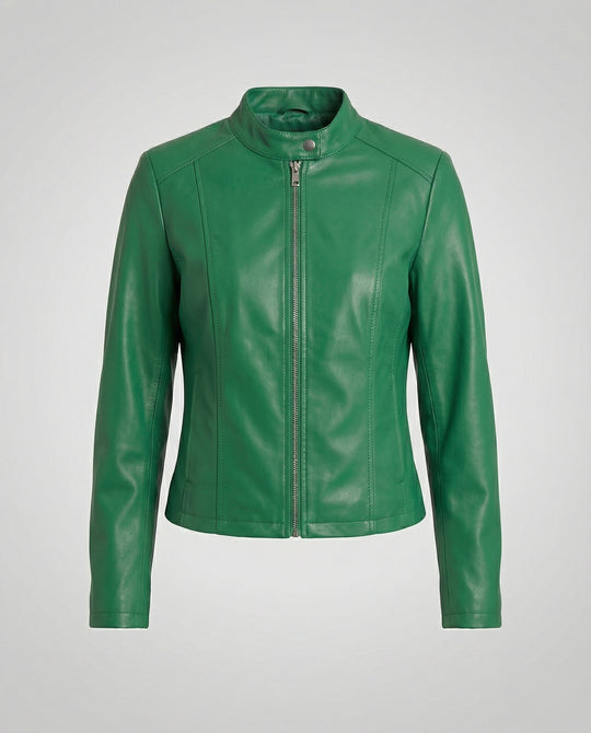 Damen Bikerjacke Lederimitat