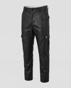 Herren Kunstleder Cargo-Hose mit Seitentaschen