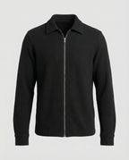 Herren Eleganter Langarmshirt mit strukturierter Oberflächenbeschaffenheit und hochwertigem Reißverschluss R&B