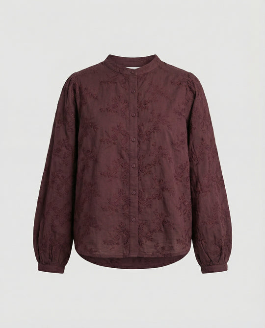 Bluse Damen Baumwolle Bestickt