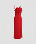 Damen Abendkleid Midi mit Blüten