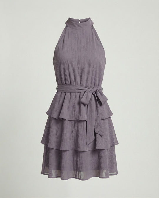 Neckholder Stufenkleid Mit Volant Damen