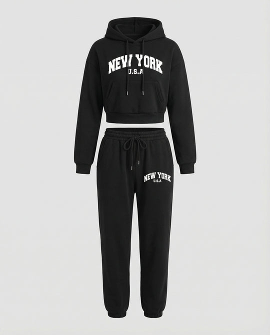 Damen Sweatshirt Set mit College Print
