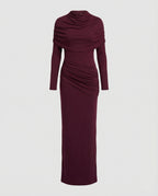 Damen Maxikleid mit Drapierung